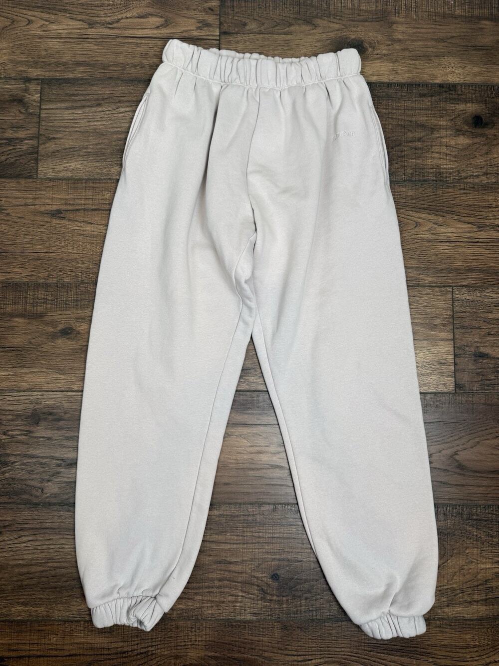 Lounge Apparel Women’s Cream Joggers Sweatpants Sz L Organic Heavy Soft